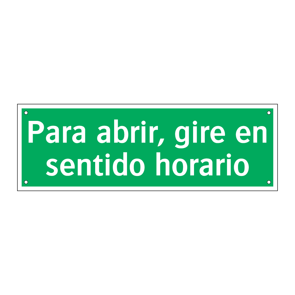 Para abrir, gire en sentido horario
