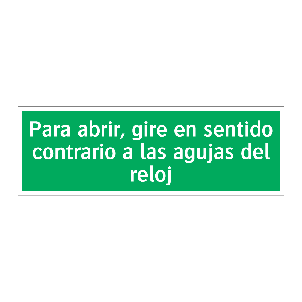 Para abrir, gire en sentido contrario a las agujas del reloj