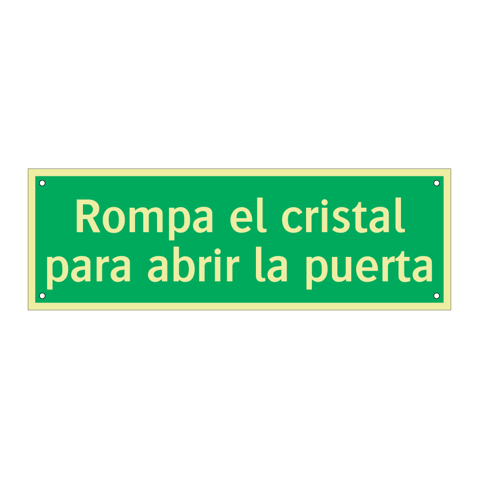Rompa el cristal para abrir la puerta