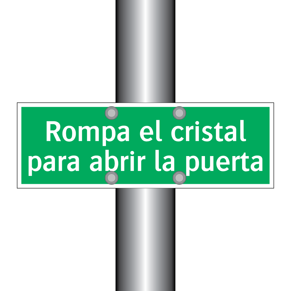 Rompa el cristal para abrir la puerta