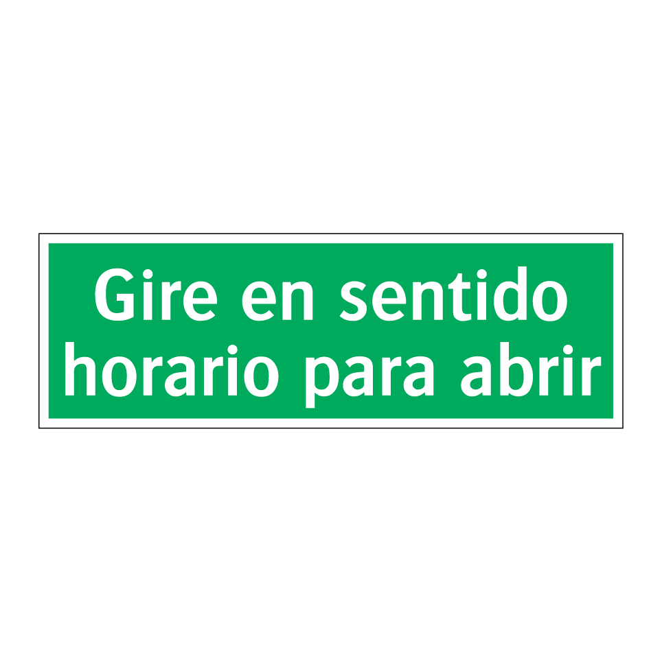 Gire en sentido horario para abrir