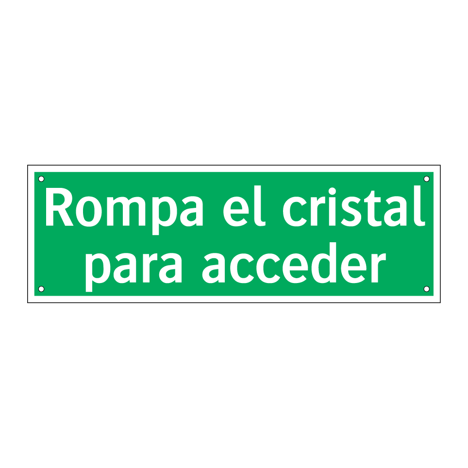 Rompa el cristal para acceder