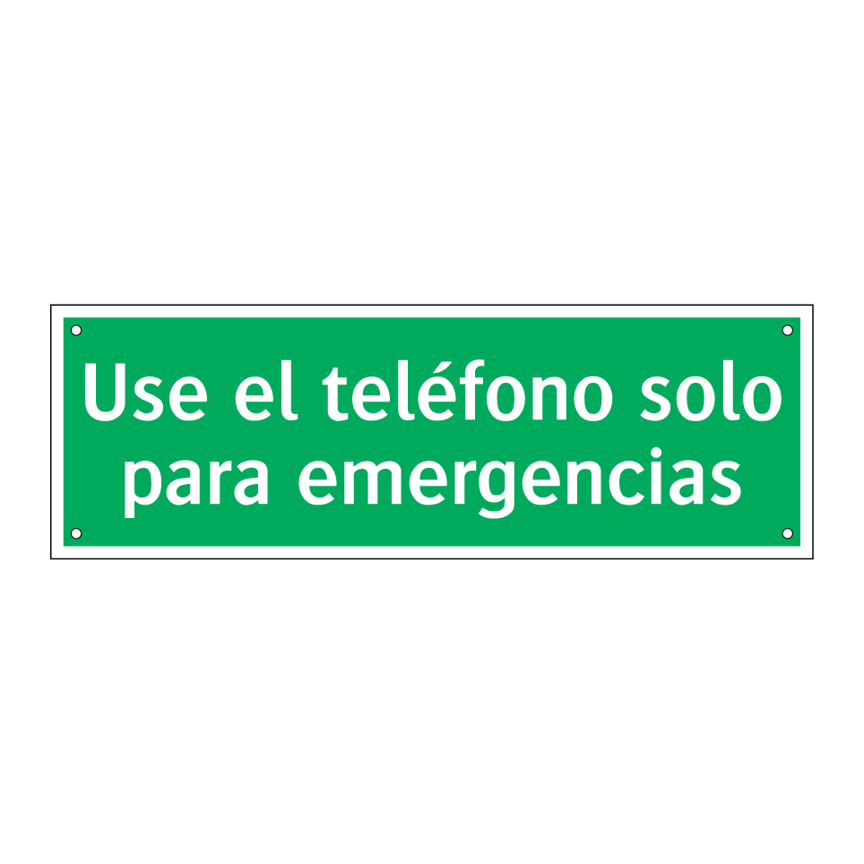 Use el teléfono solo para emergencias