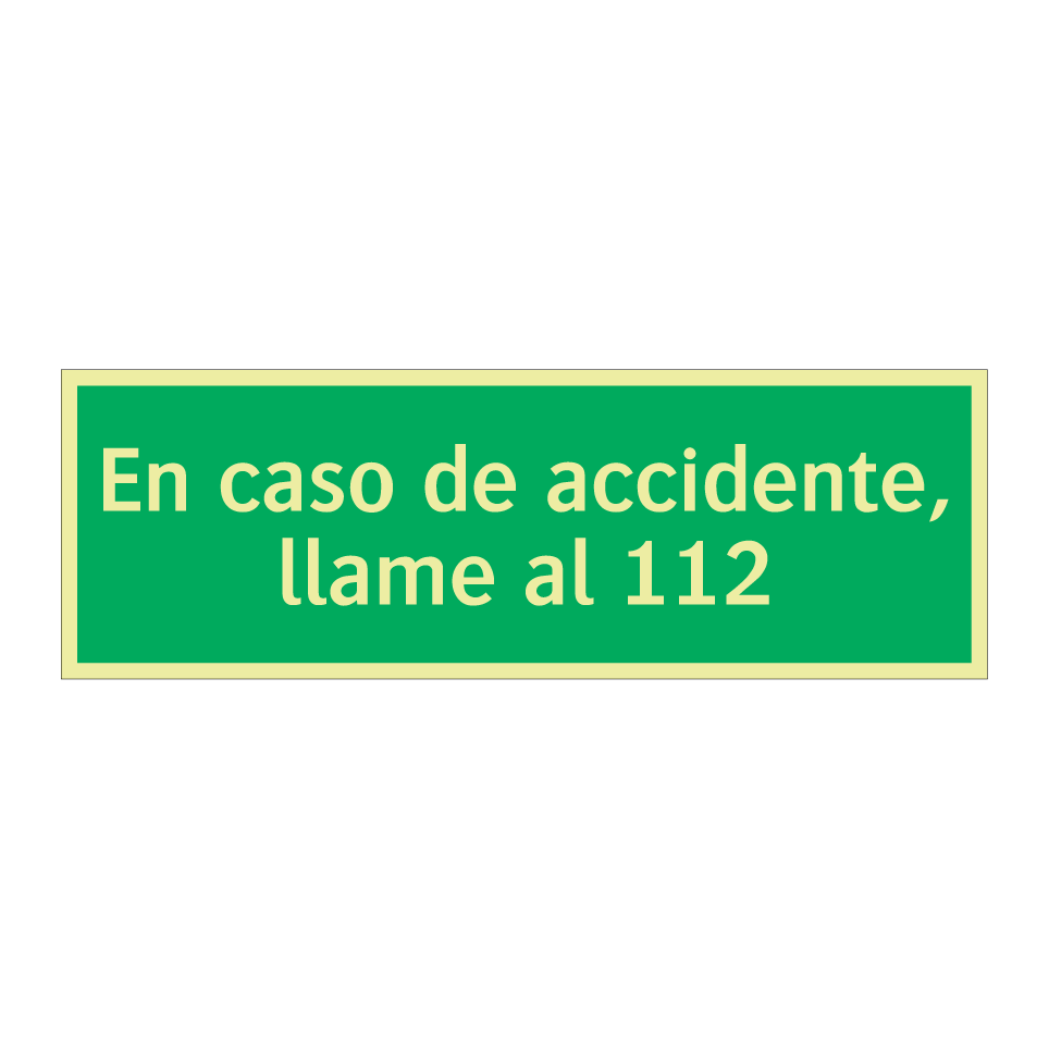 En caso de accidente, llame al 112