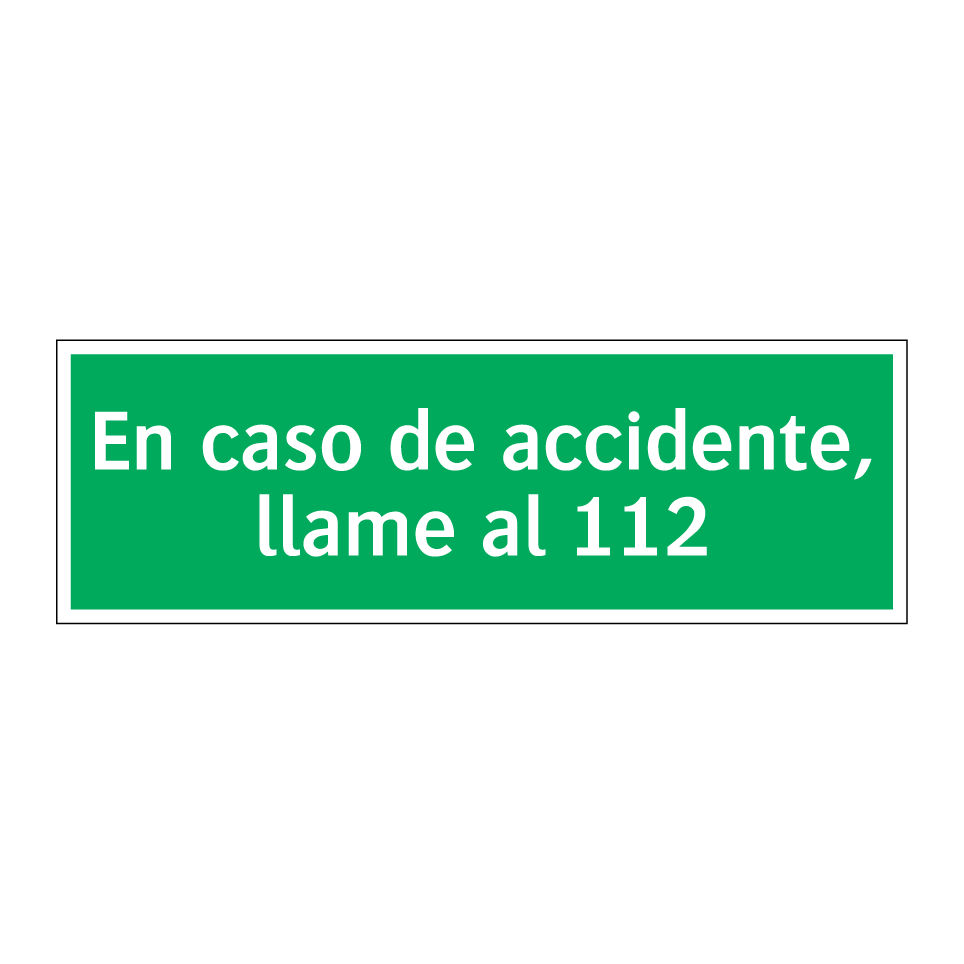 En caso de accidente, llame al 112