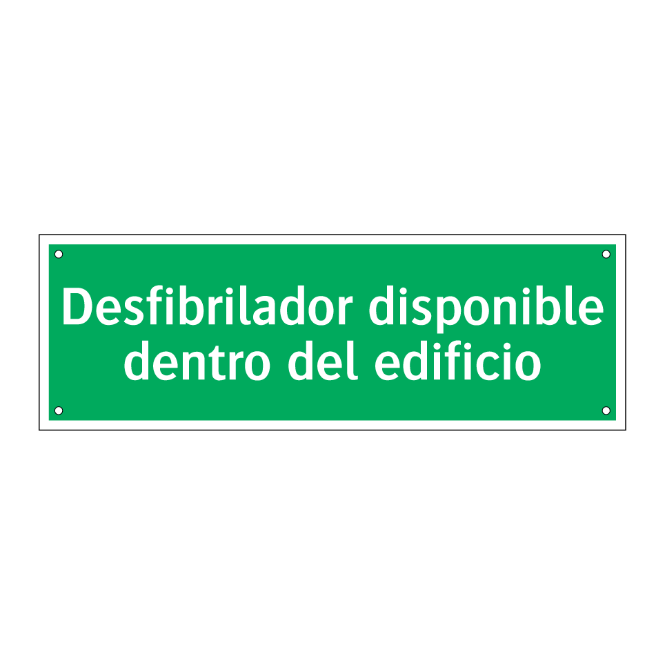 Desfibrilador disponible dentro del edificio