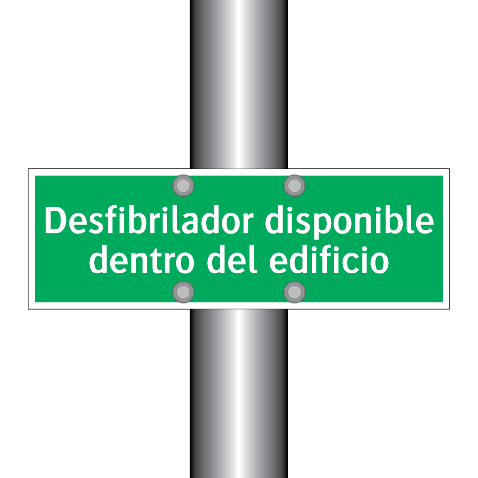 Desfibrilador disponible dentro del edificio
