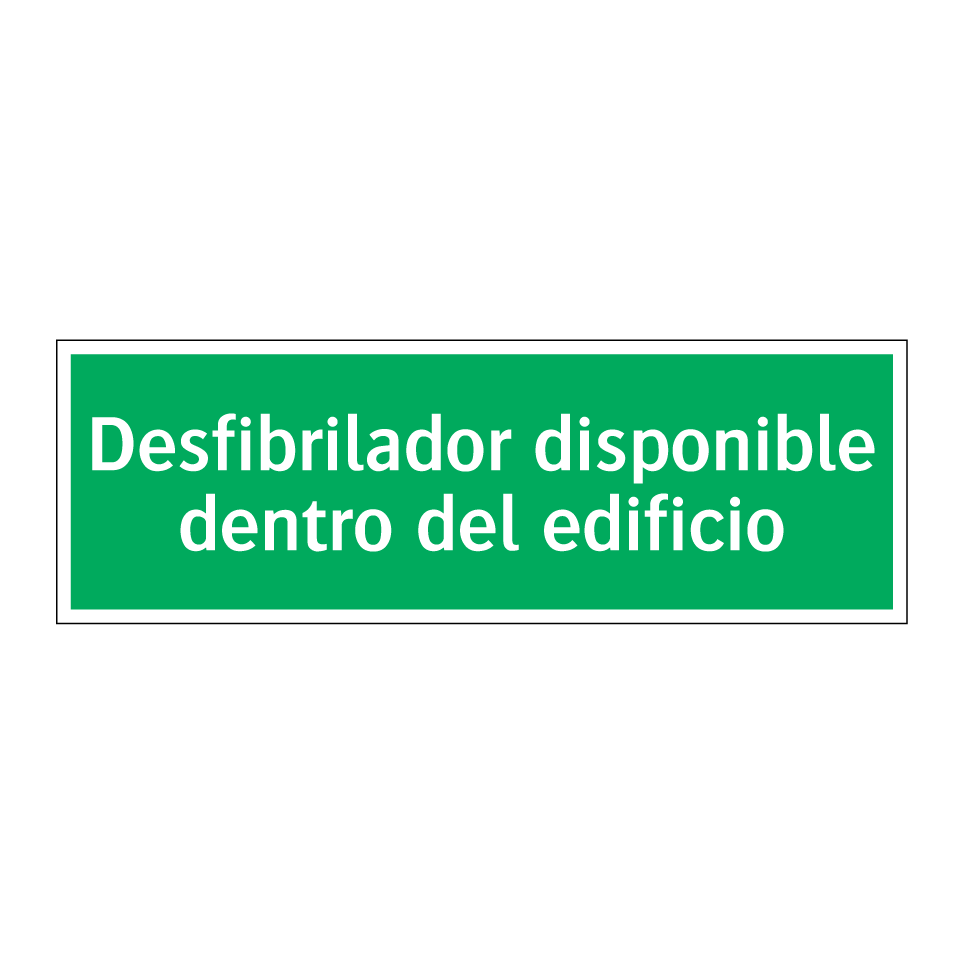 Desfibrilador disponible dentro del edificio