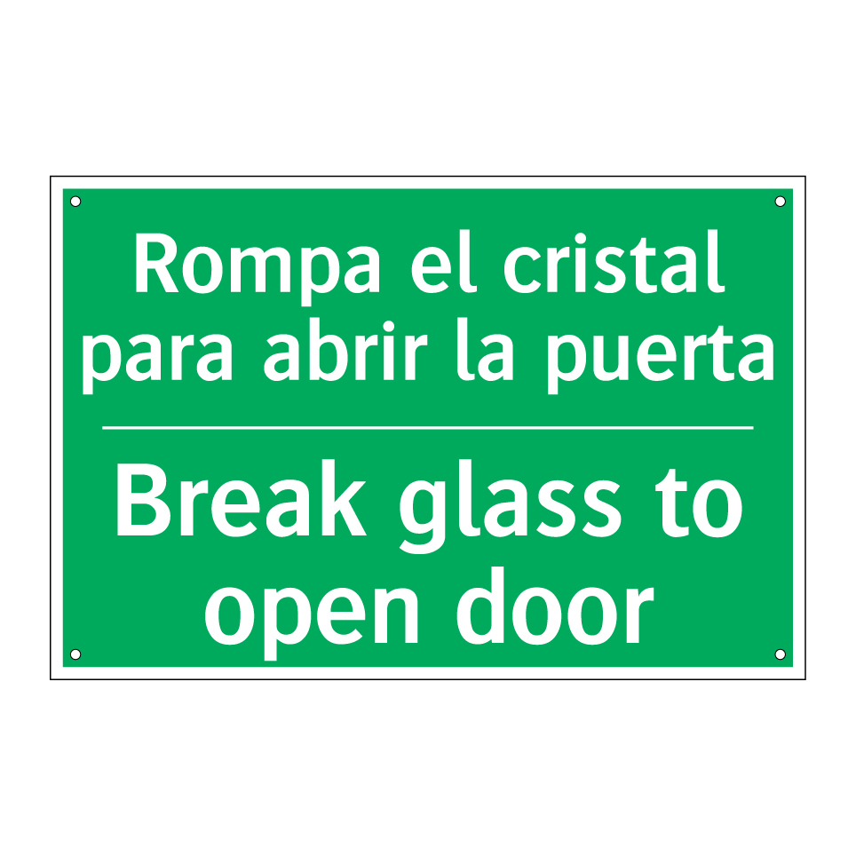 Rompa el cristal para abrir /.../ - Break glass to open door