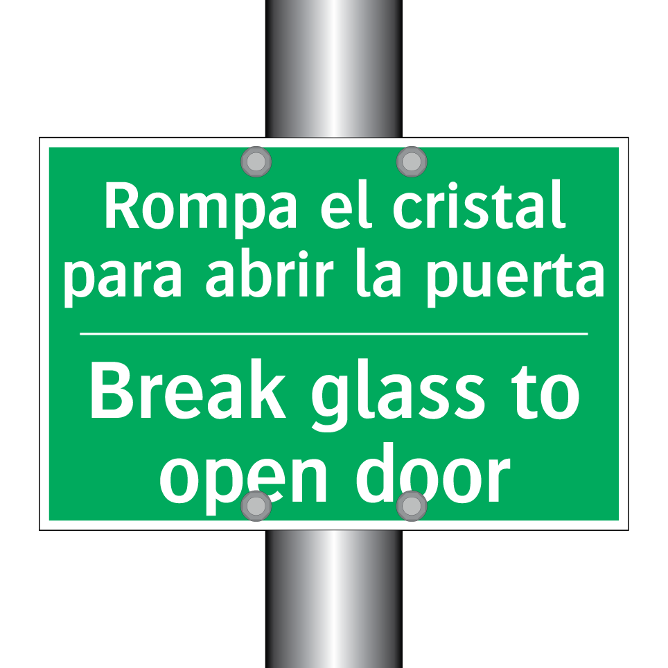 Rompa el cristal para abrir /.../ - Break glass to open door