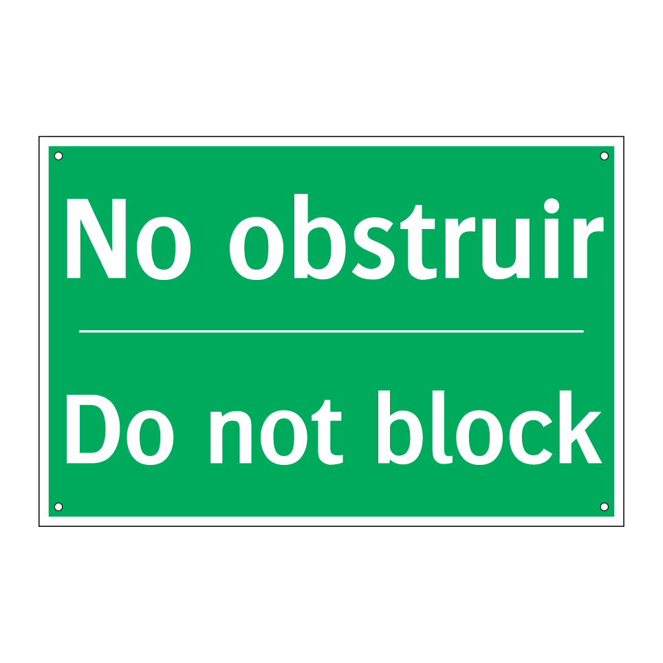 No obstruir - Do not block