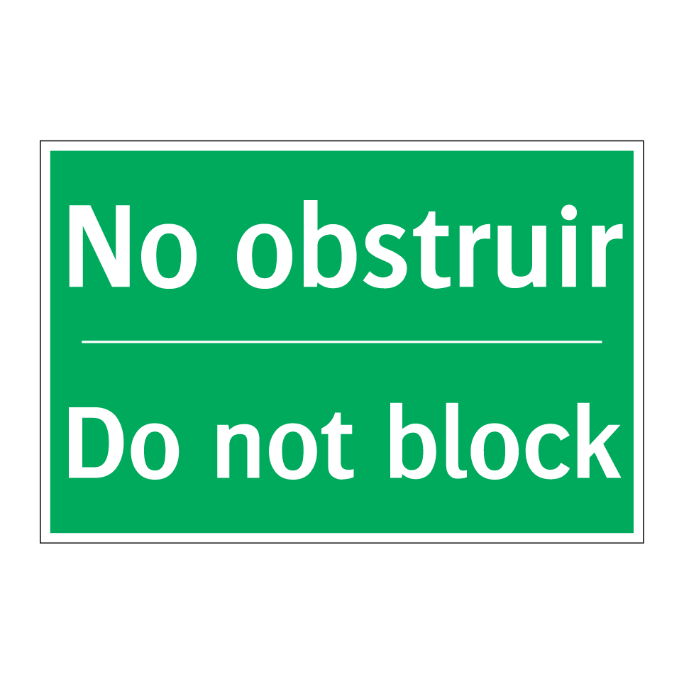 No obstruir - Do not block