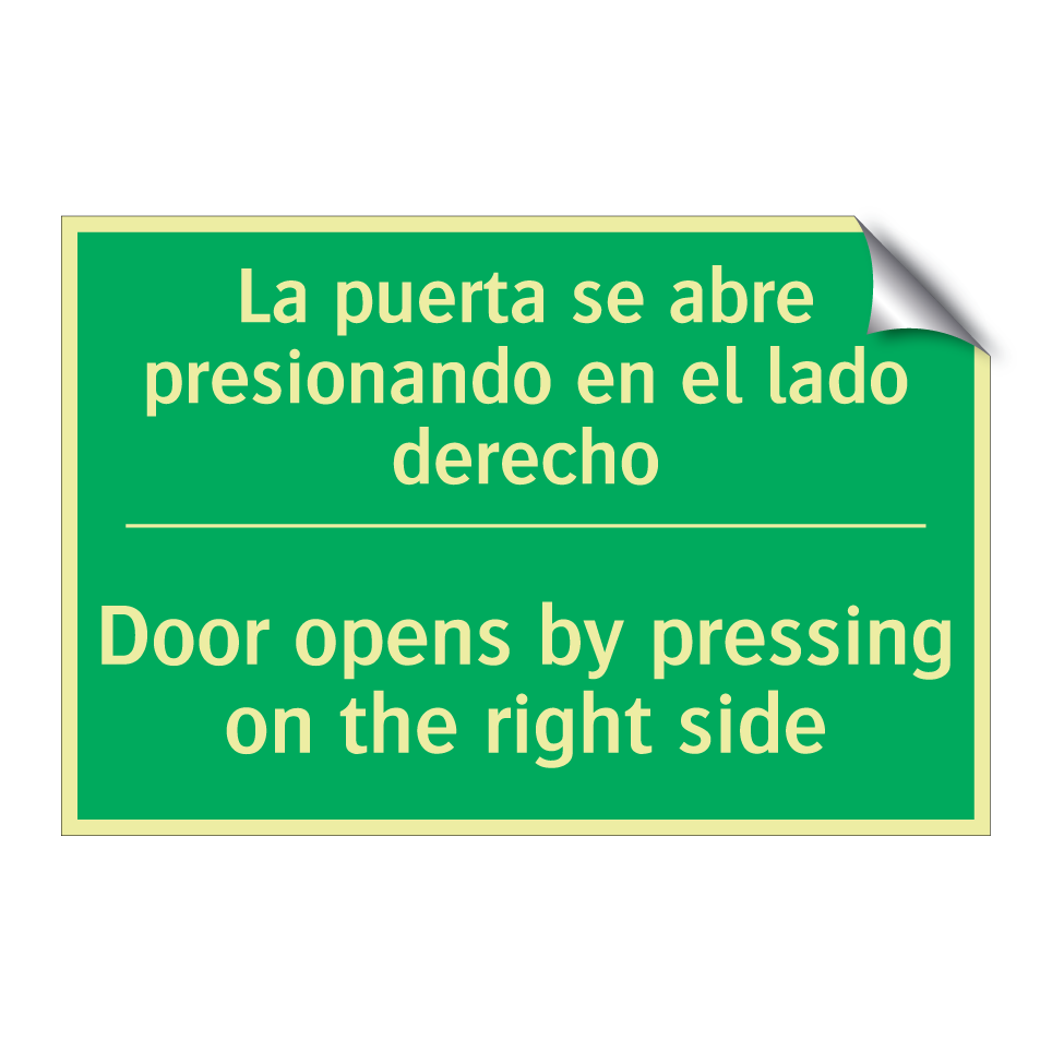 La puerta se abre presionando /.../ - Door opens by pressing on the /.../