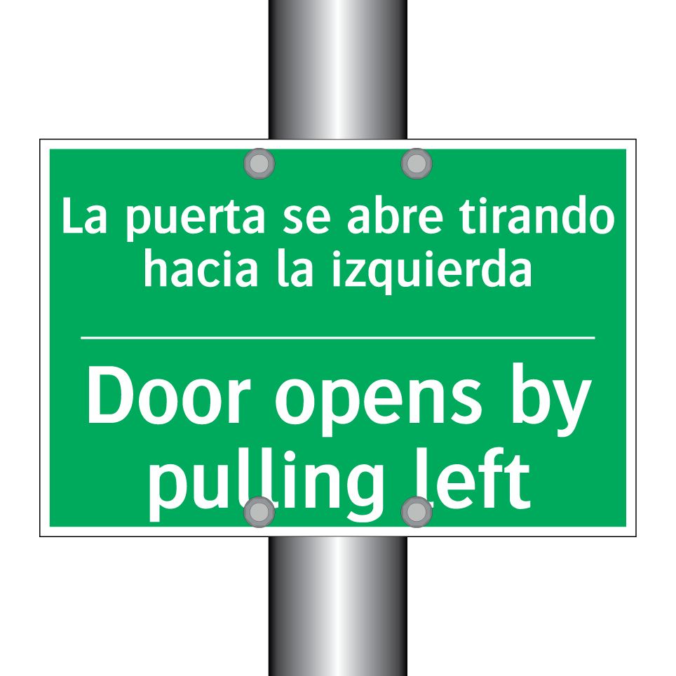 La puerta se abre tirando /.../ - Door opens by pulling left