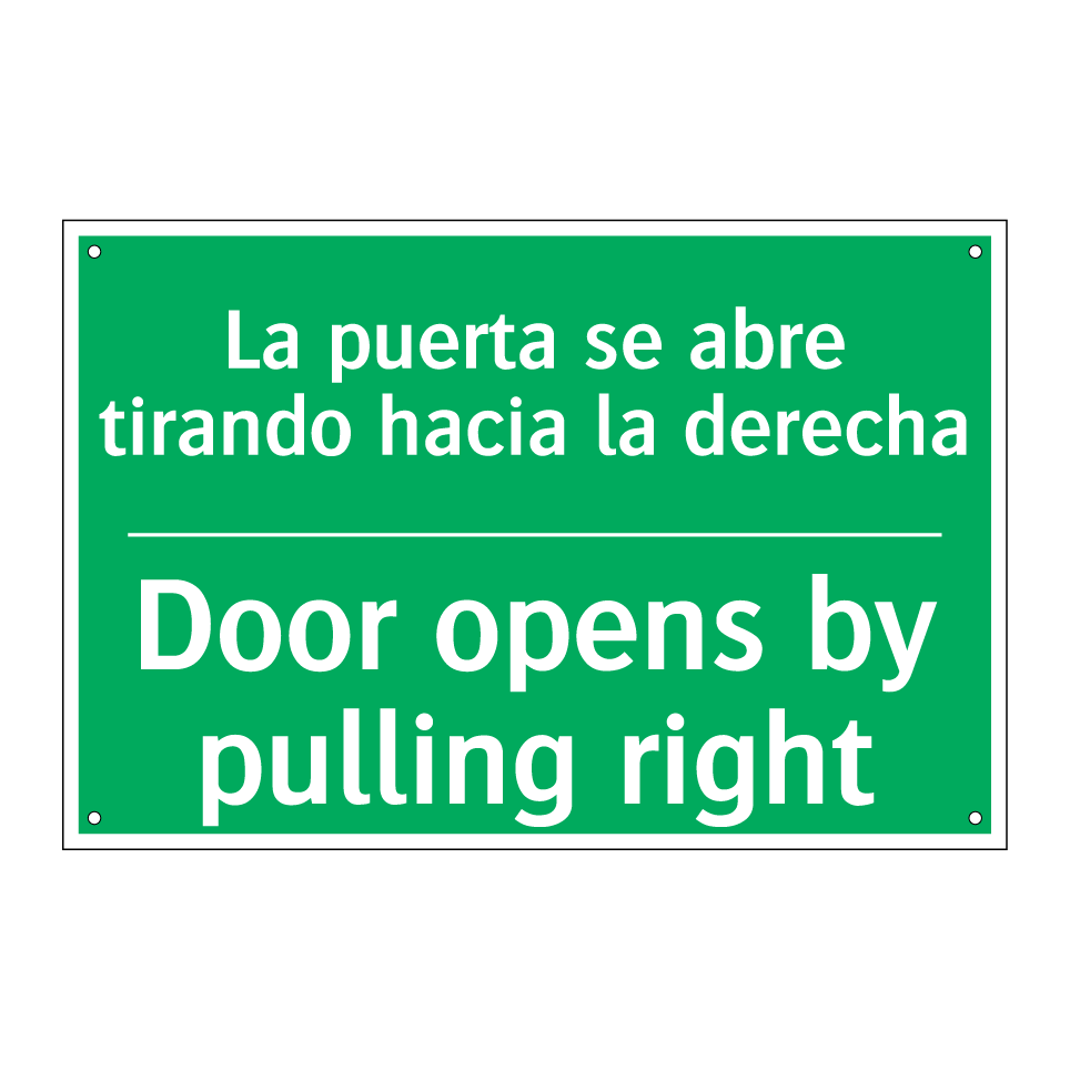 La puerta se abre tirando /.../ - Door opens by pulling right