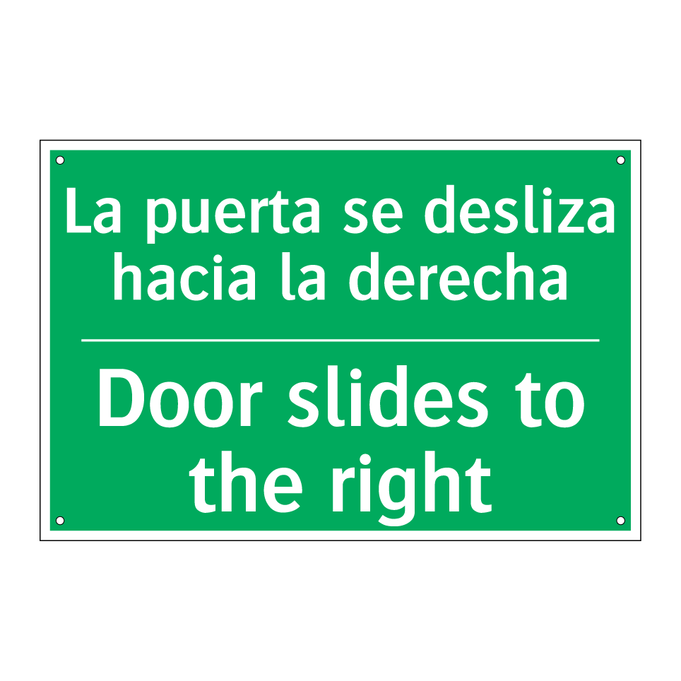 La puerta se desliza hacia la /.../ - Door slides to the right