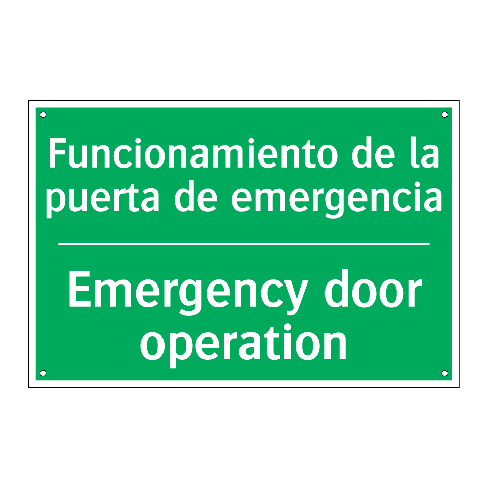 Funcionamiento de la puerta /.../ - Emergency door operation