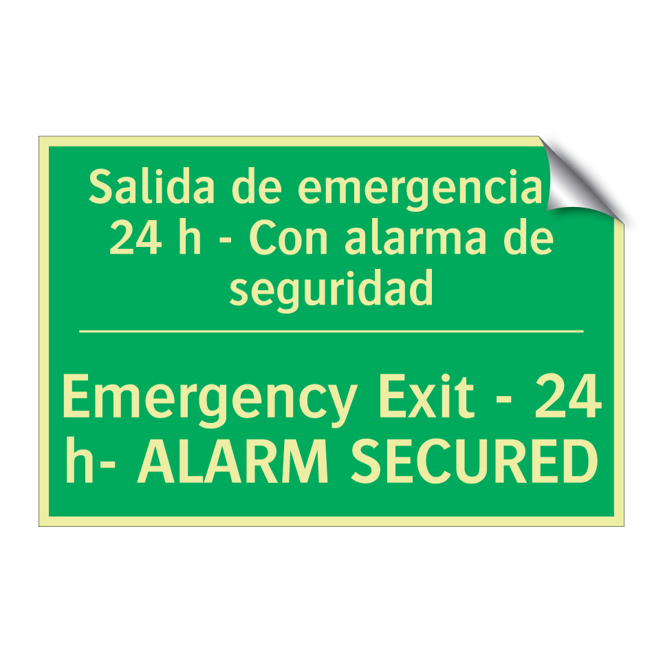 Salida de emergencia - 24 h - /.../ - Emergency Exit - 24 h- ALARM /.../