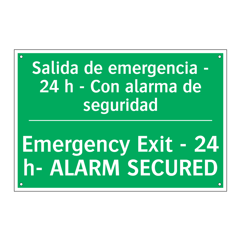 Salida de emergencia - 24 h - /.../ - Emergency Exit - 24 h- ALARM /.../