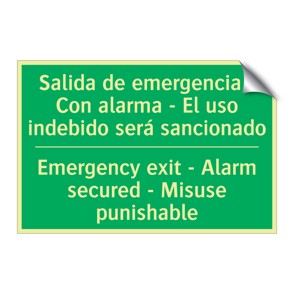 Salida de emergencia - Con /.../ - Emergency exit - Alarm /.../