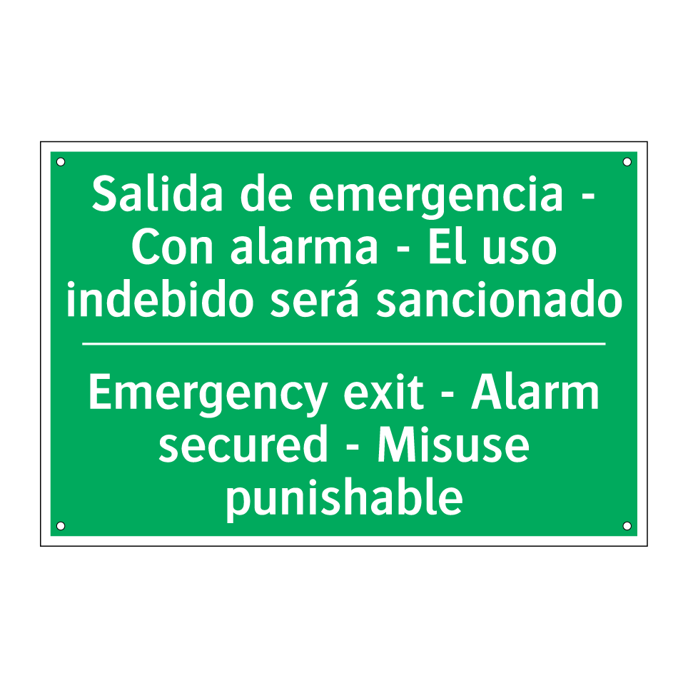 Salida de emergencia - Con /.../ - Emergency exit - Alarm /.../