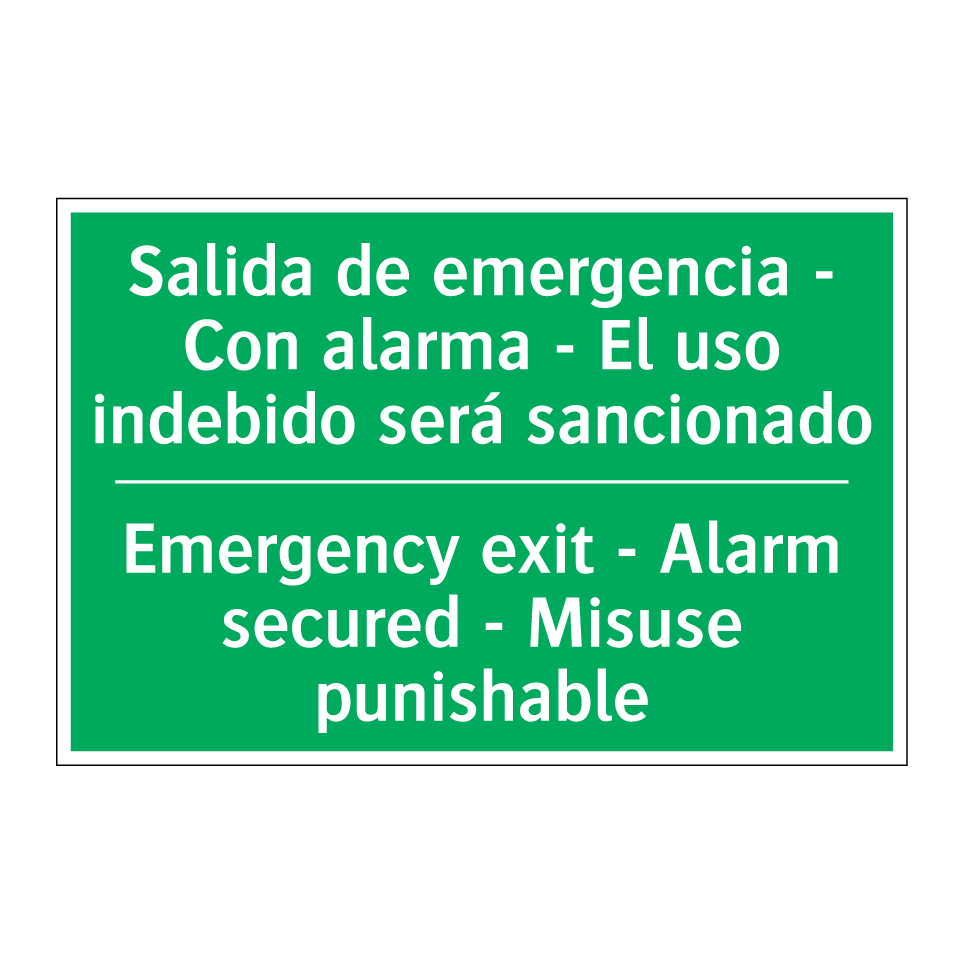 Salida de emergencia - Con /.../ - Emergency exit - Alarm /.../