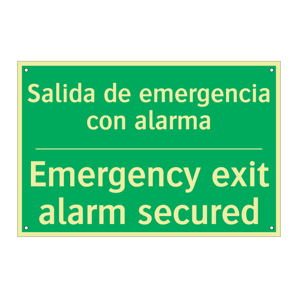 Salida de emergencia con /.../ - Emergency exit alarm secured