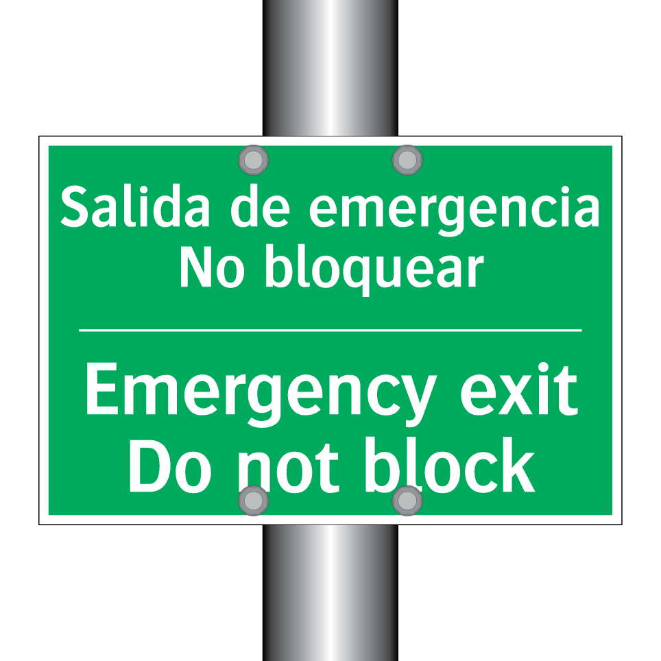 Salida de emergencia /.../ - Emergency exit Do not block