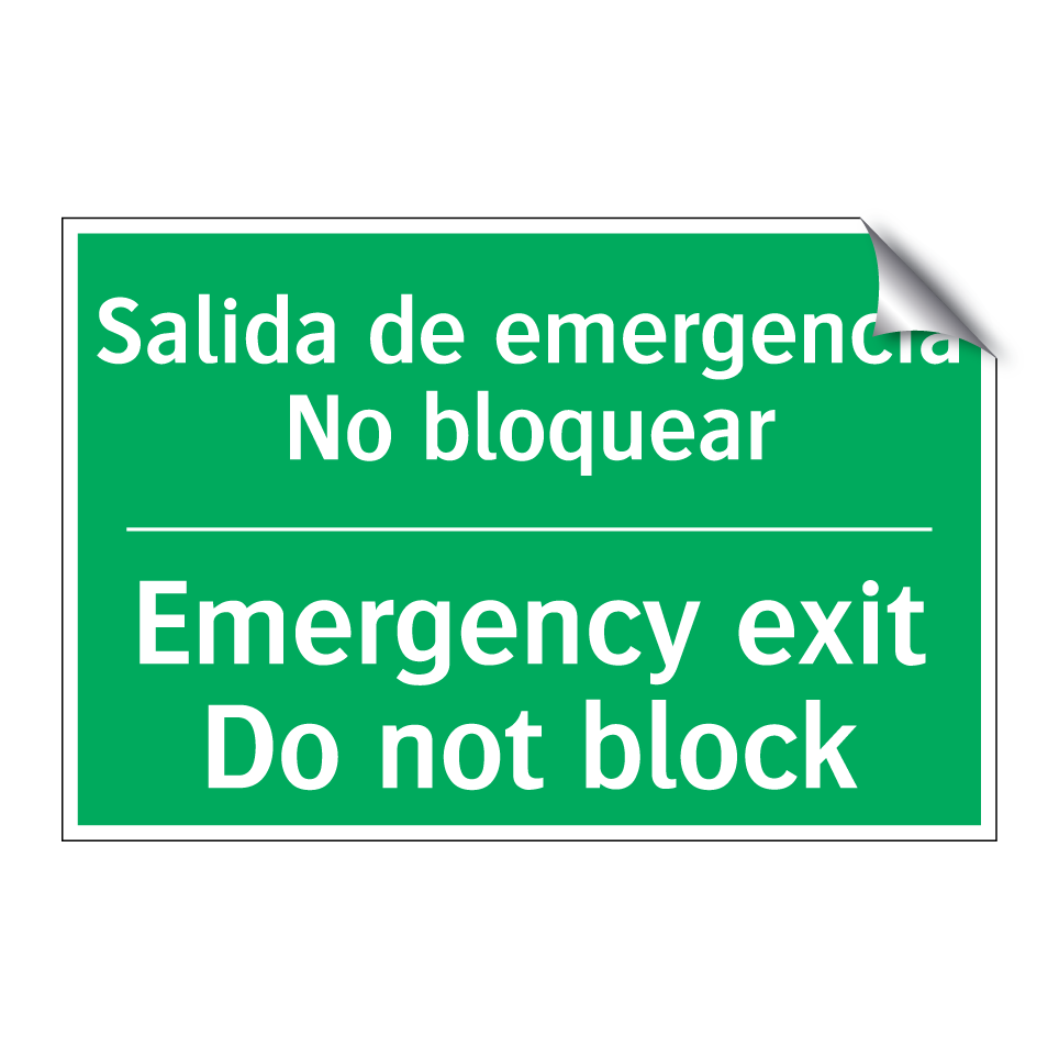 Salida de emergencia /.../ - Emergency exit Do not block