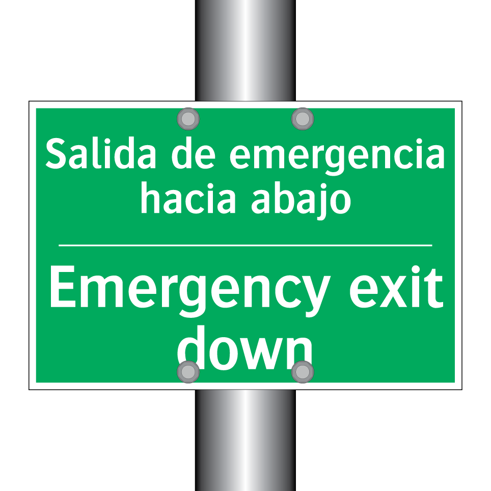 Salida de emergencia hacia /.../ - Emergency exit down