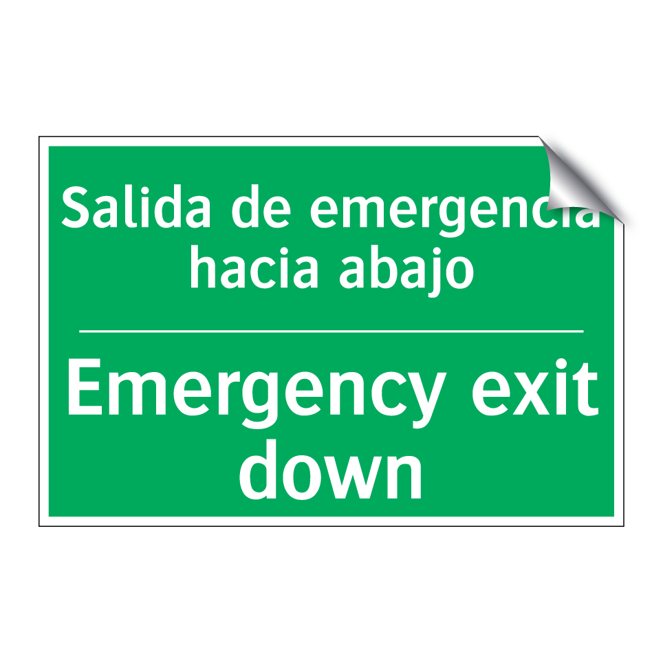 Salida de emergencia hacia /.../ - Emergency exit down