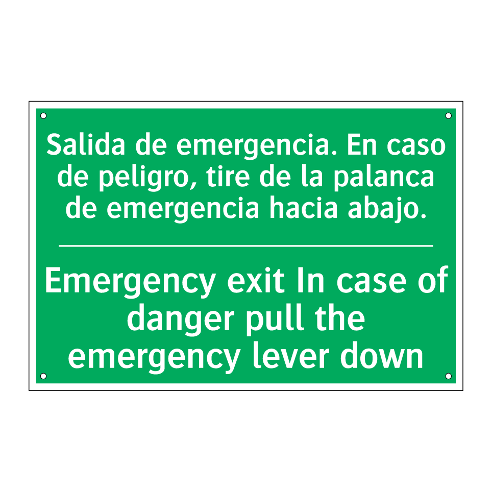 Salida de emergencia. En caso /.../ - Emergency exit In case of /.../