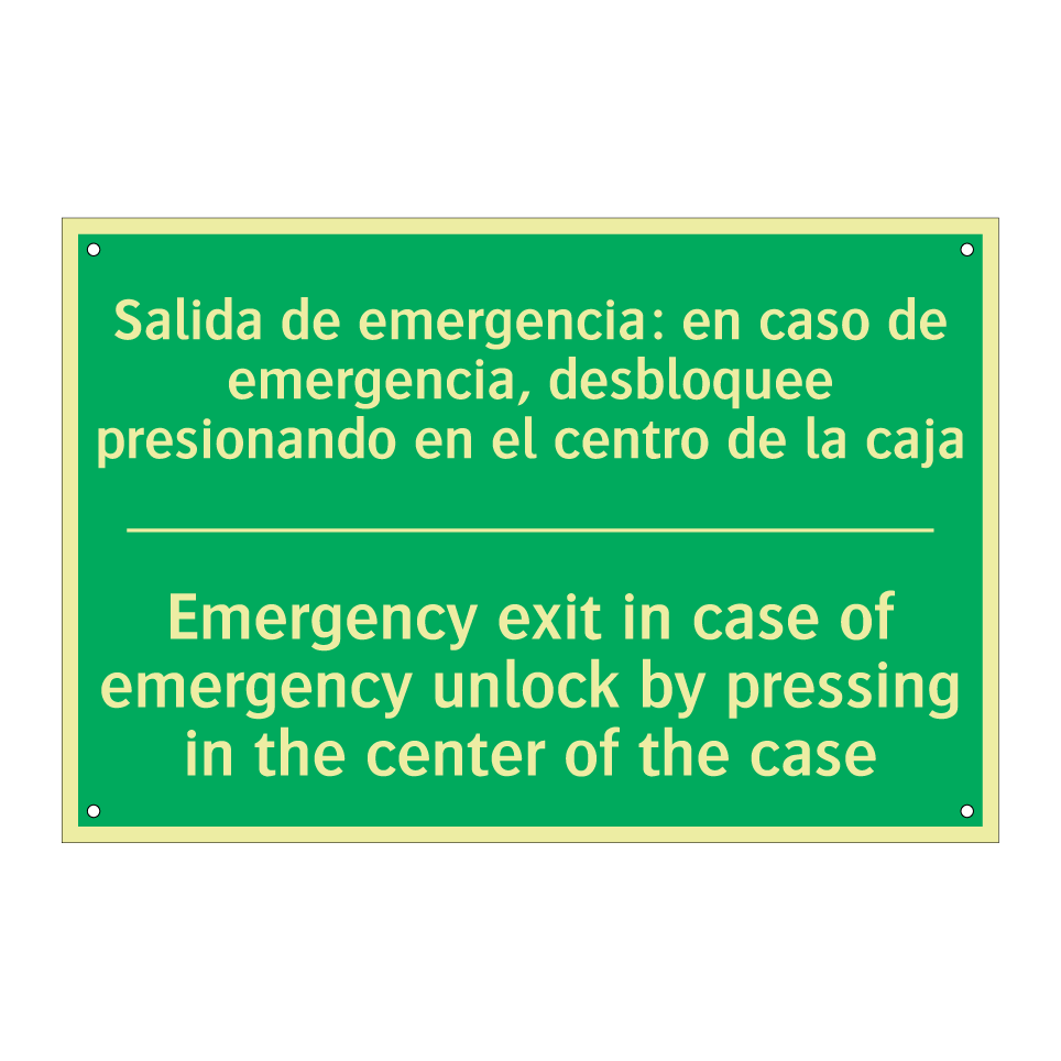 Salida de emergencia: en caso /.../ - Emergency exit in case of /.../