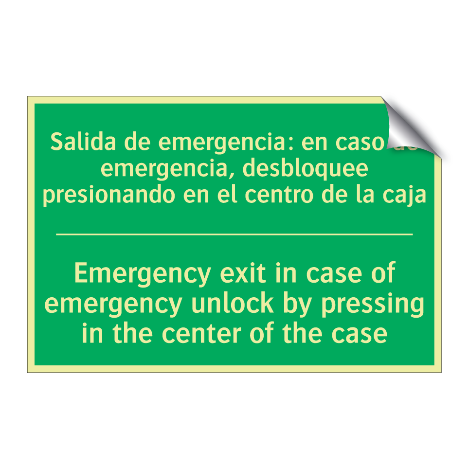 Salida de emergencia: en caso /.../ - Emergency exit in case of /.../
