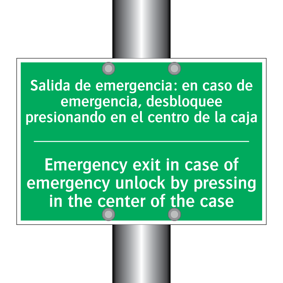 Salida de emergencia: en caso /.../ - Emergency exit in case of /.../
