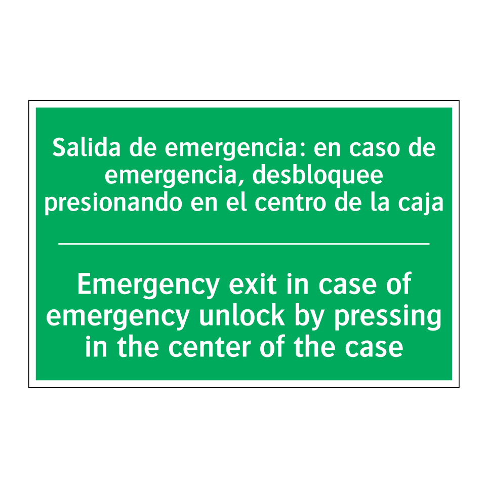 Salida de emergencia: en caso /.../ - Emergency exit in case of /.../