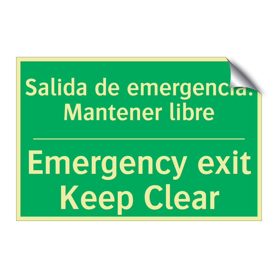 Salida de emergencia. /.../ - Emergency exit Keep Clear
