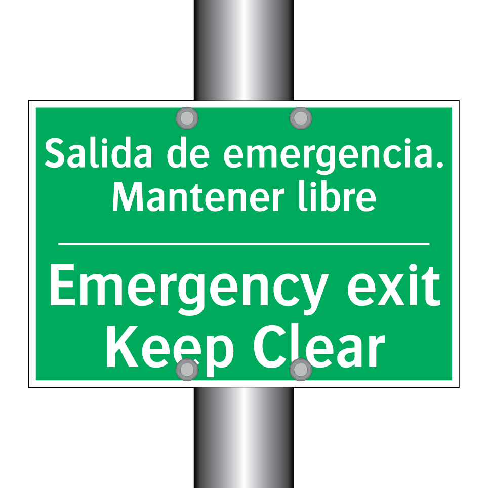 Salida de emergencia. /.../ - Emergency exit Keep Clear