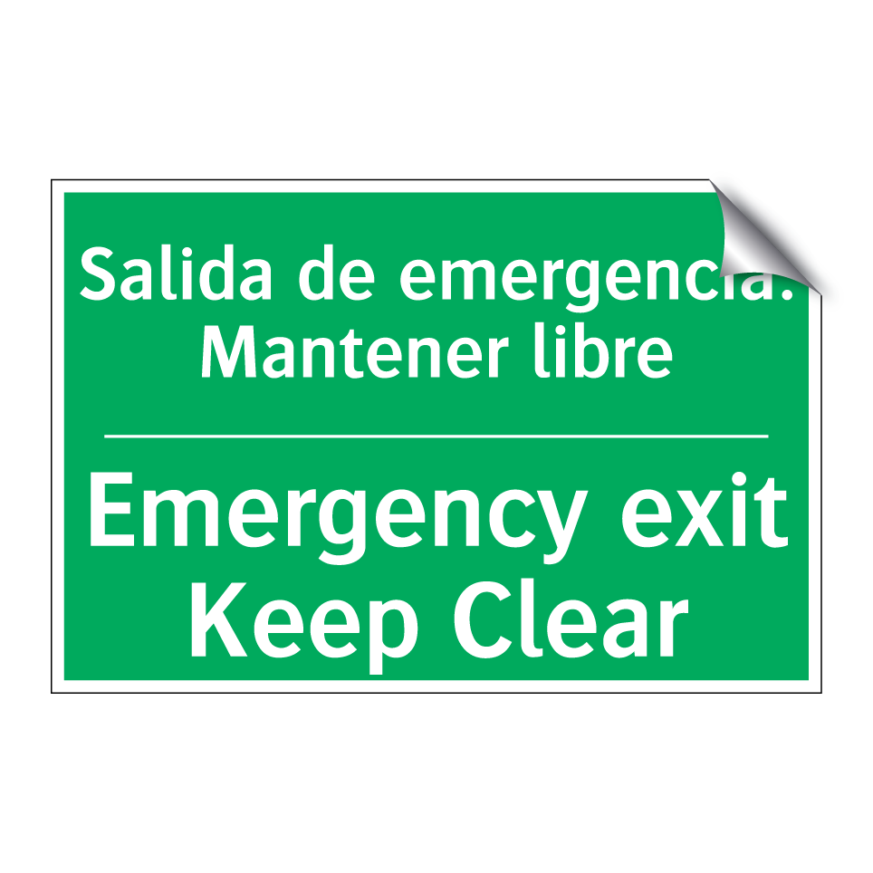 Salida de emergencia. /.../ - Emergency exit Keep Clear