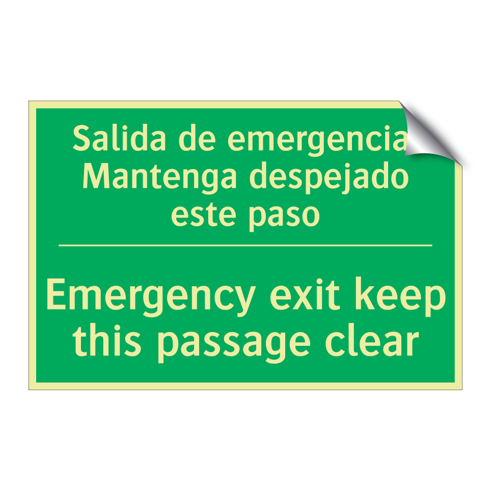 Salida de emergencia. /.../ - Emergency exit keep this /.../