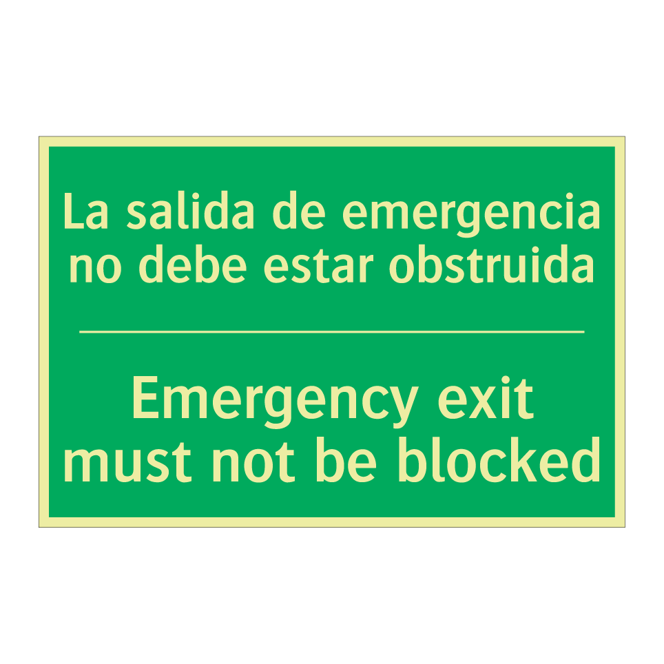 La salida de emergencia no /.../ - Emergency exit must not be /.../