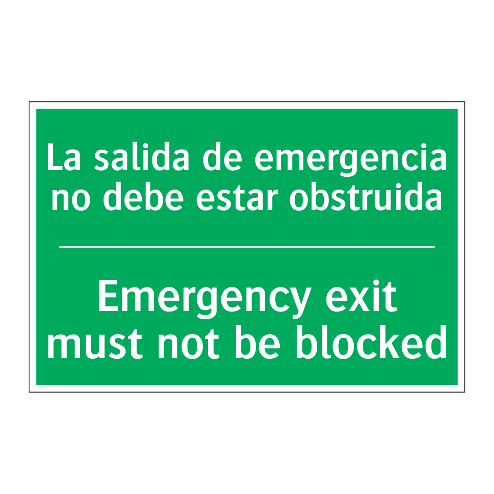 La salida de emergencia no /.../ - Emergency exit must not be /.../