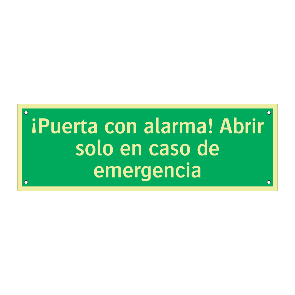 ¡Puerta con alarma! Abrir solo en caso de emergencia