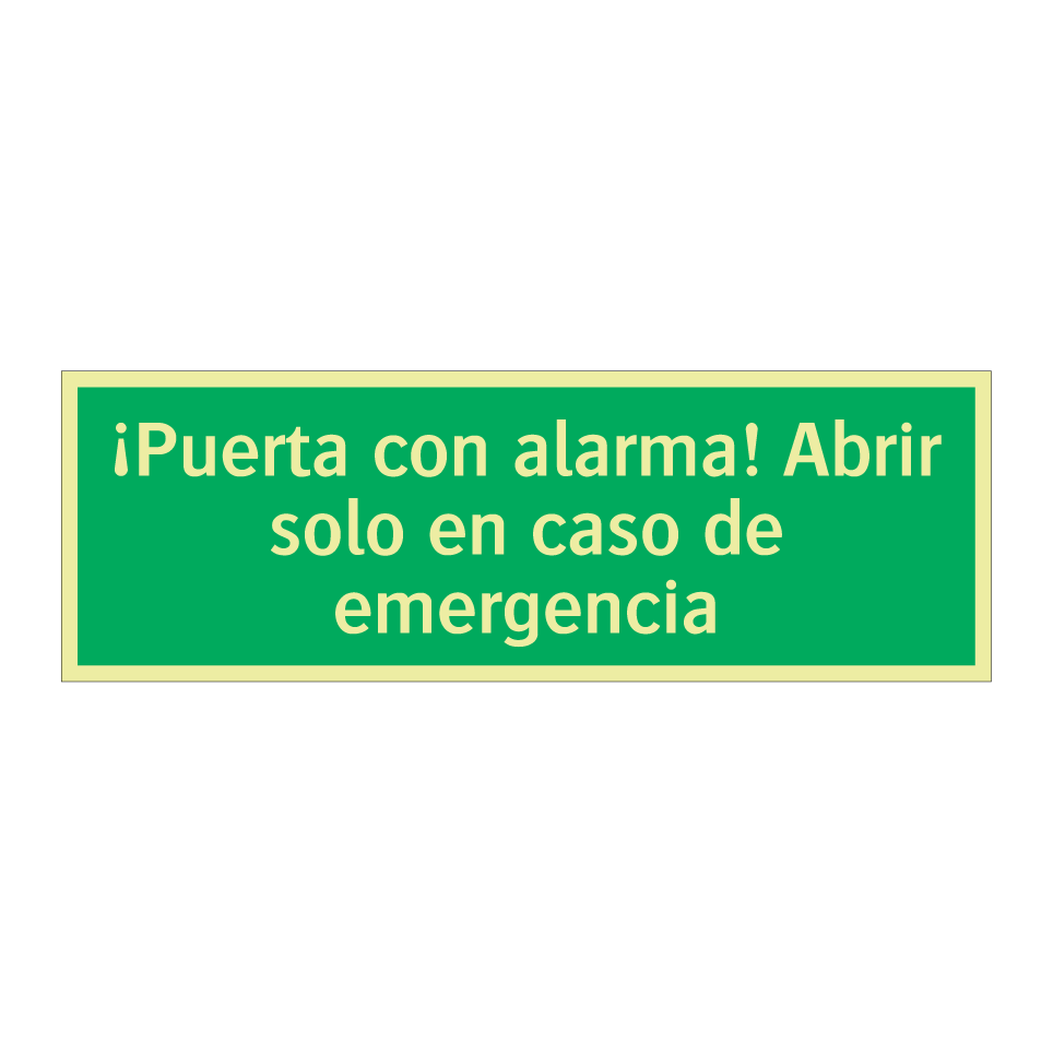 ¡Puerta con alarma! Abrir solo en caso de emergencia