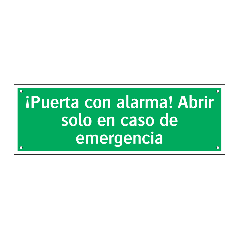 ¡Puerta con alarma! Abrir solo en caso de emergencia