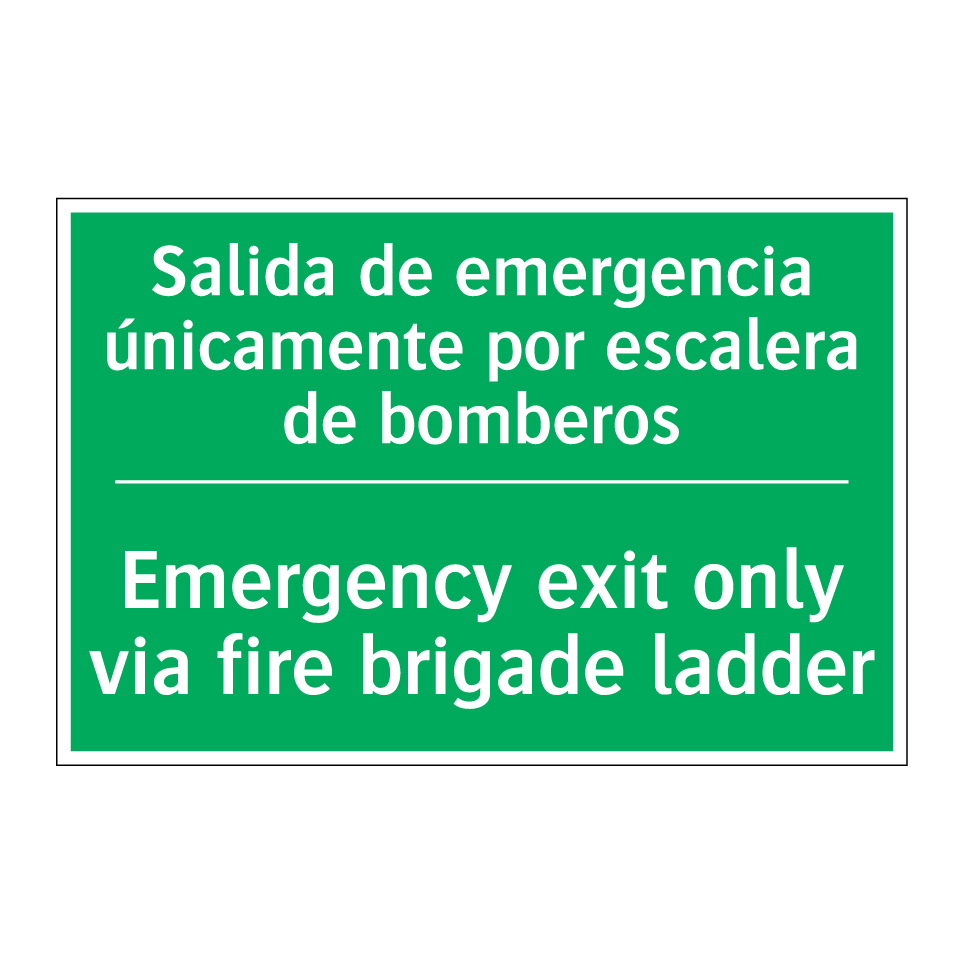 Salida de emergencia /.../ - Emergency exit only via fire /.../