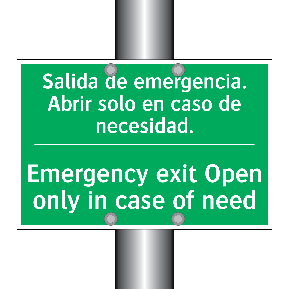 Salida de emergencia. Abrir /.../ - Emergency exit Open only in /.../
