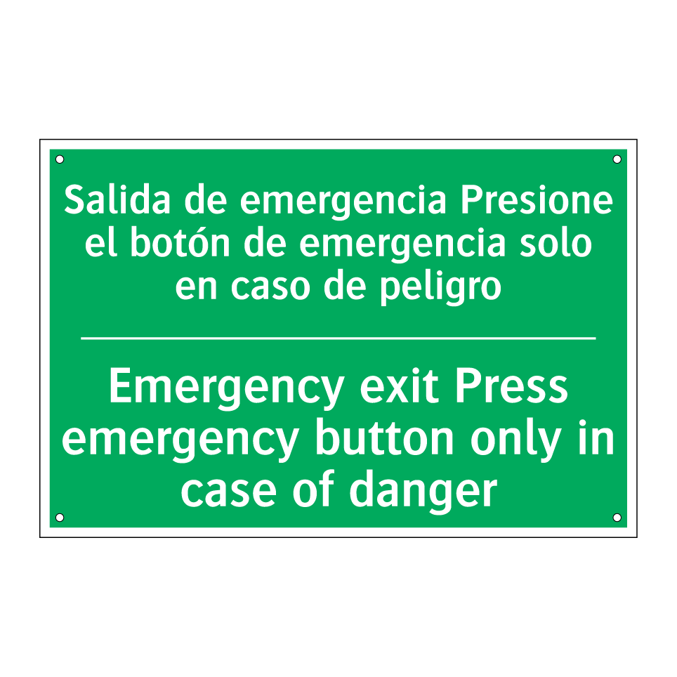 Salida de emergencia Presione /.../ - Emergency exit Press /.../