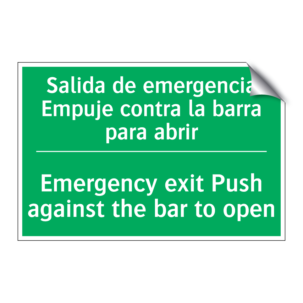 Salida de emergencia /.../ - Emergency exit Push against /.../