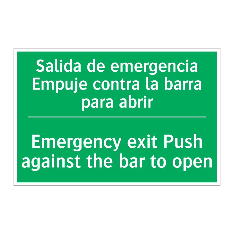 Salida de emergencia /.../ - Emergency exit Push against /.../
